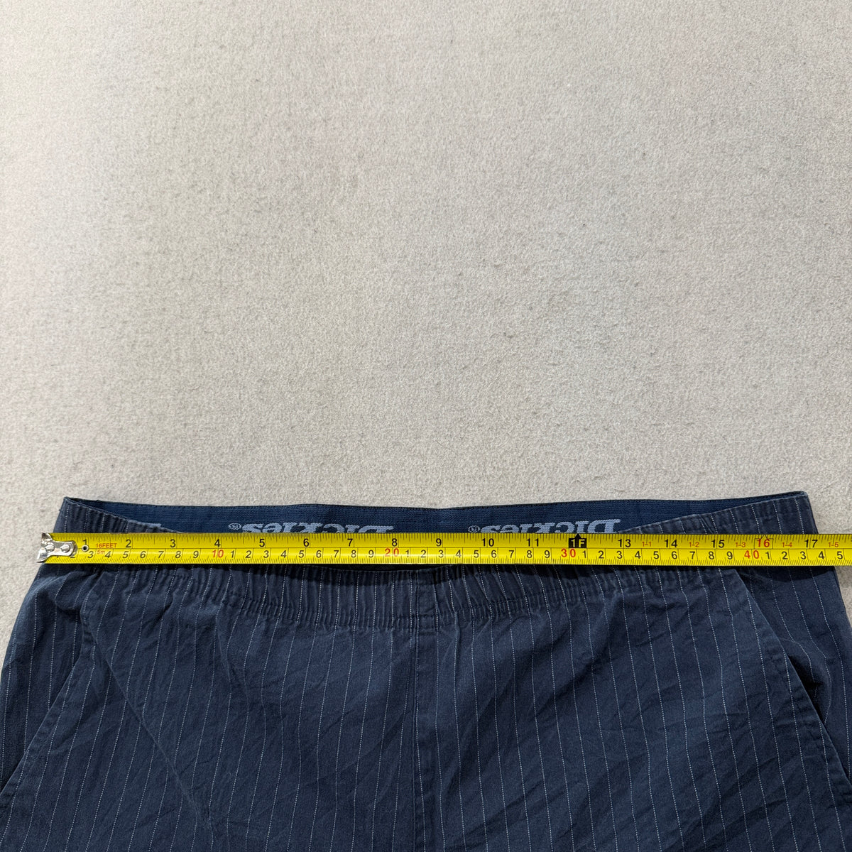 Dickies Womens Navy Pinstripe Flare Pants Size S photo 5