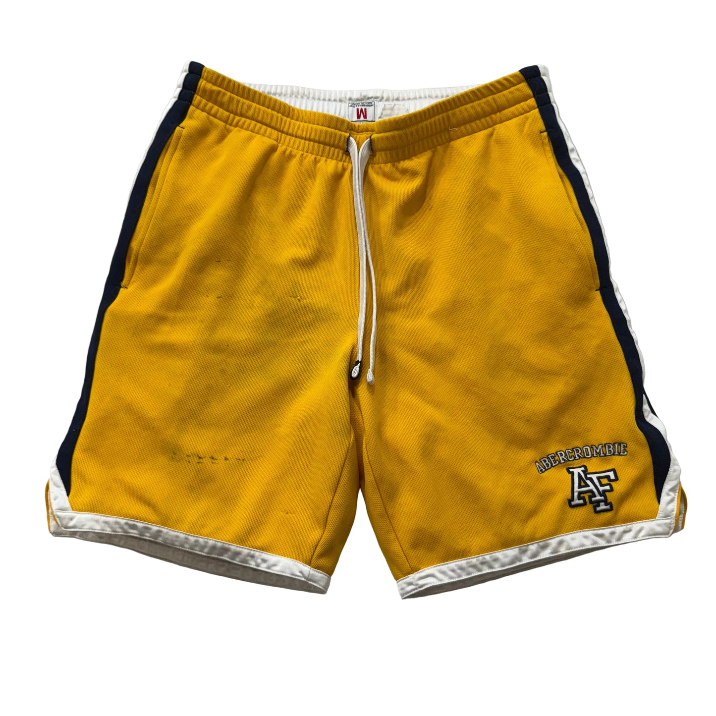 Abercrombie & Fitch Men's Mustard Yellow Mesh Gym Athletic Shorts Logo Size 8