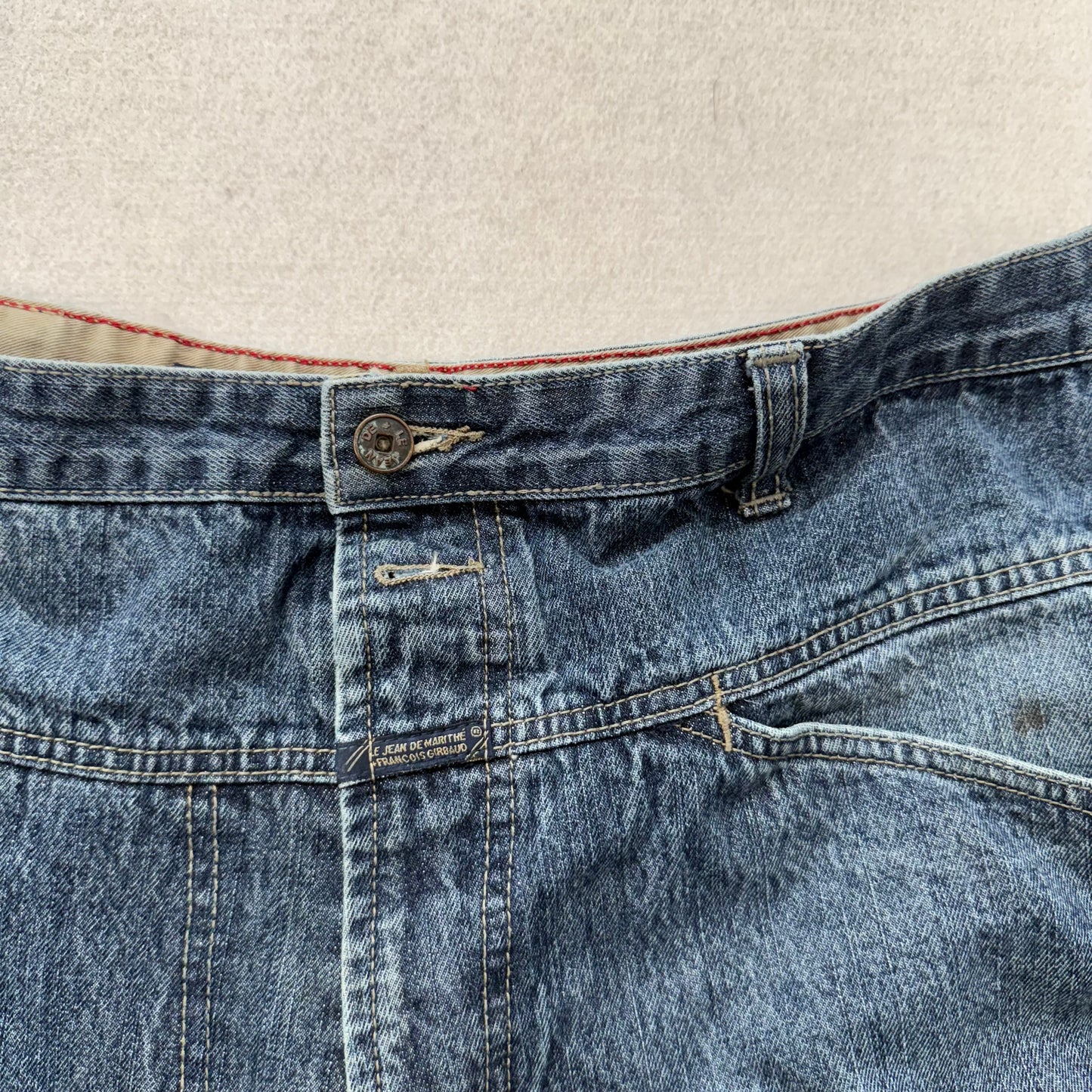 Marithe Francois Girbaud Men's Medium Blue Denim Baggy Carpenter Jeans Size 38M