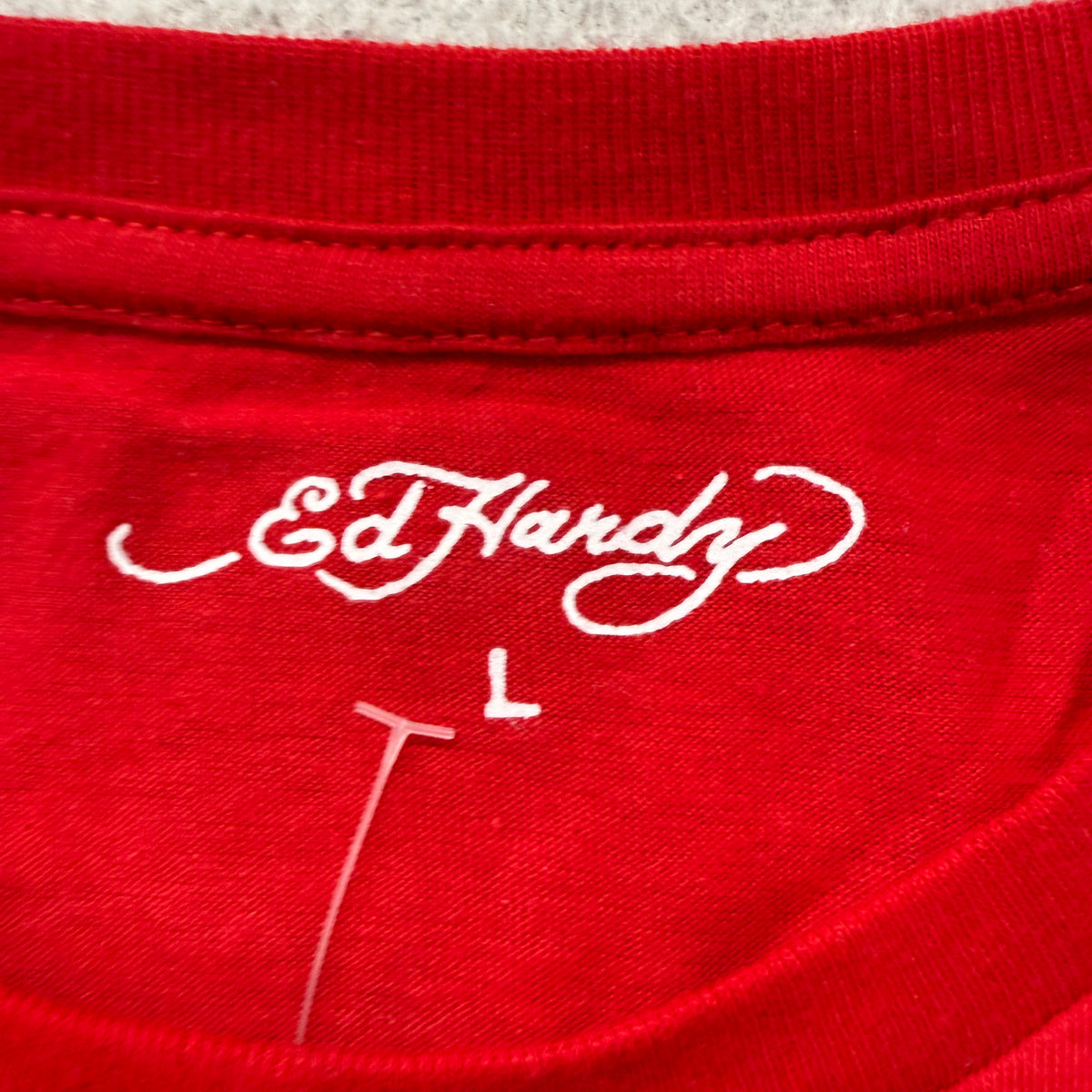 Ed Hardy Love Kills Slowly Skull Graphic T-Shirt Red Size L photo 3