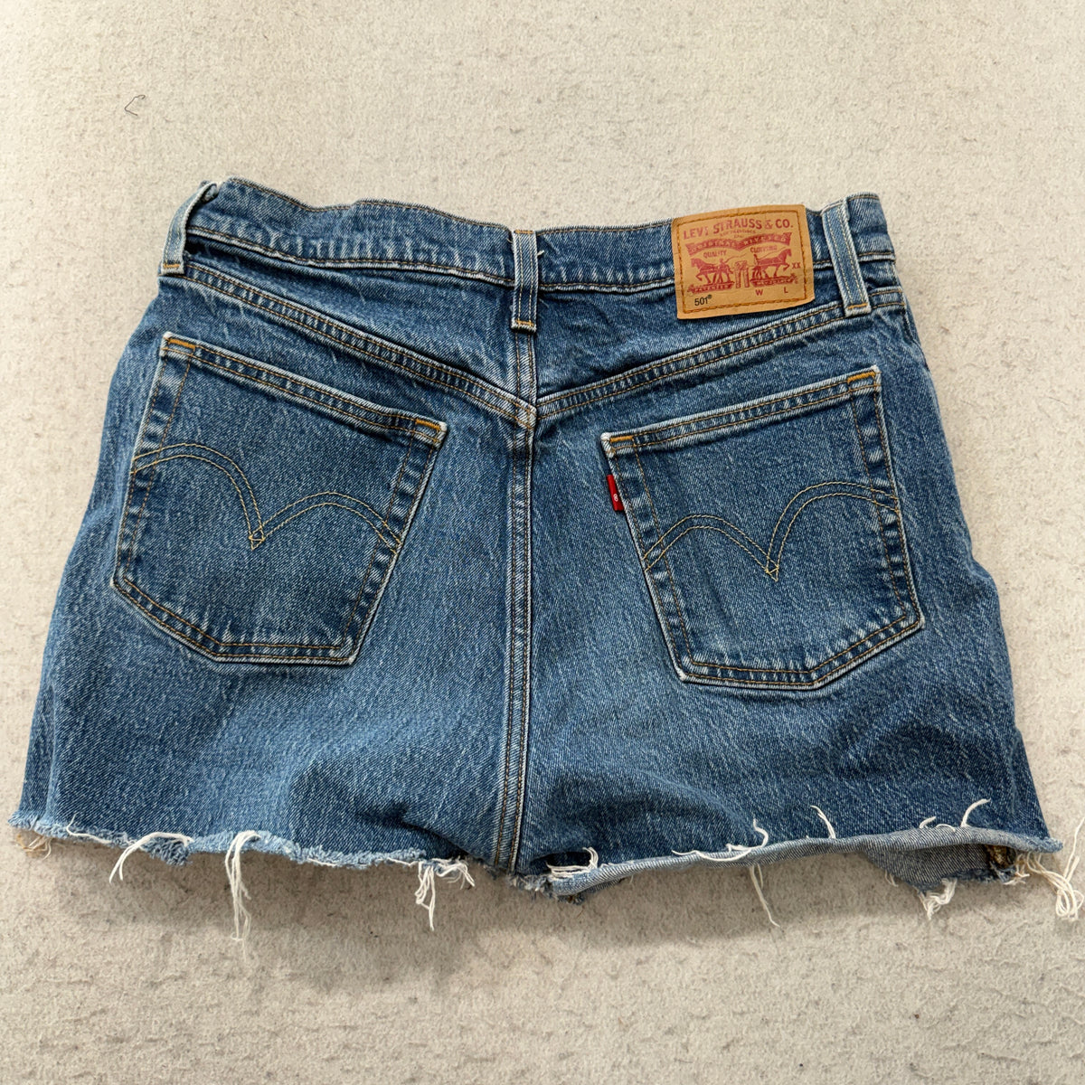 Levis 501 High Rise Cutoff Denim Shorts Size 29 photo 2