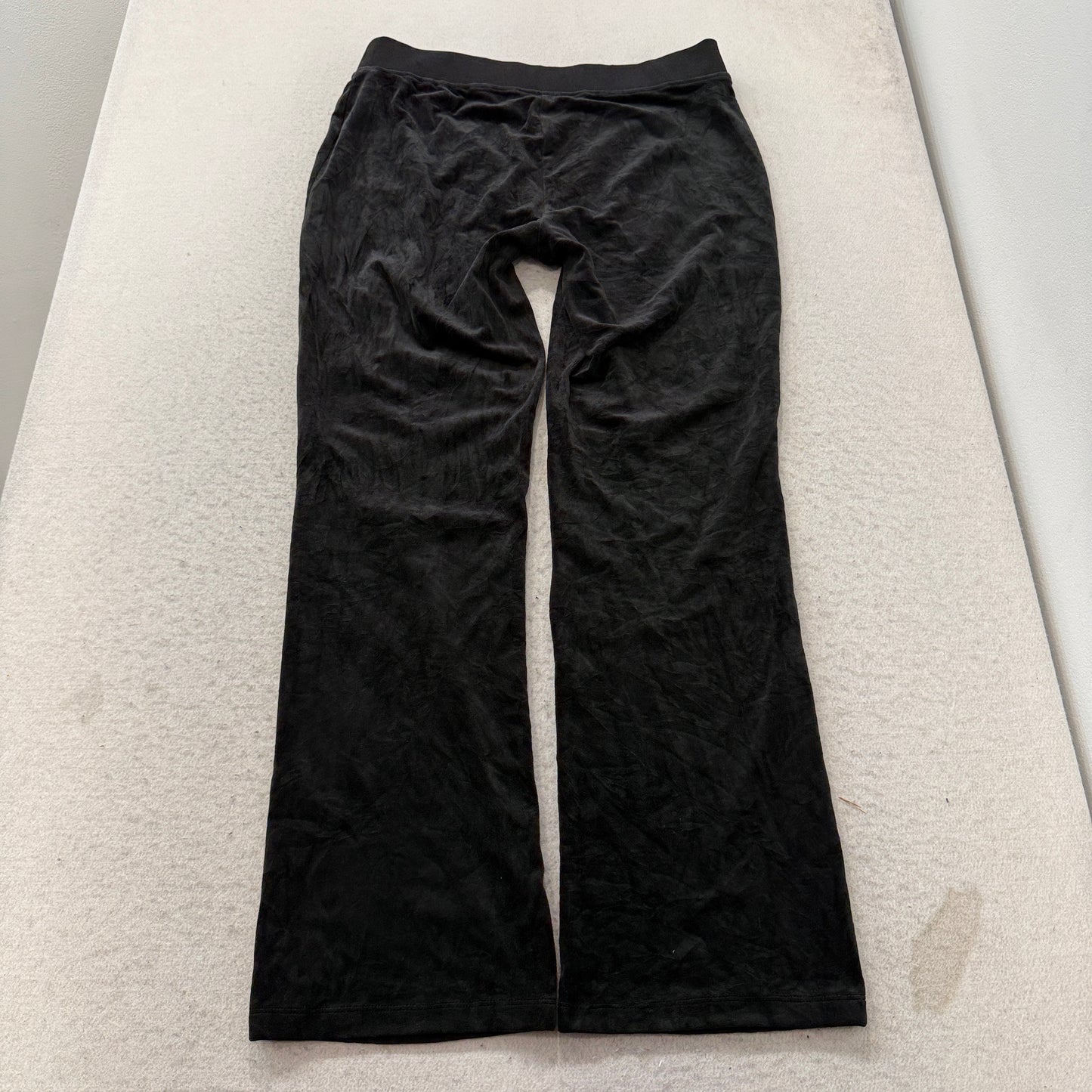 Juicy Couture Women's Black Velour Tracksuit Set Hoodie & Pant Pockets Size L