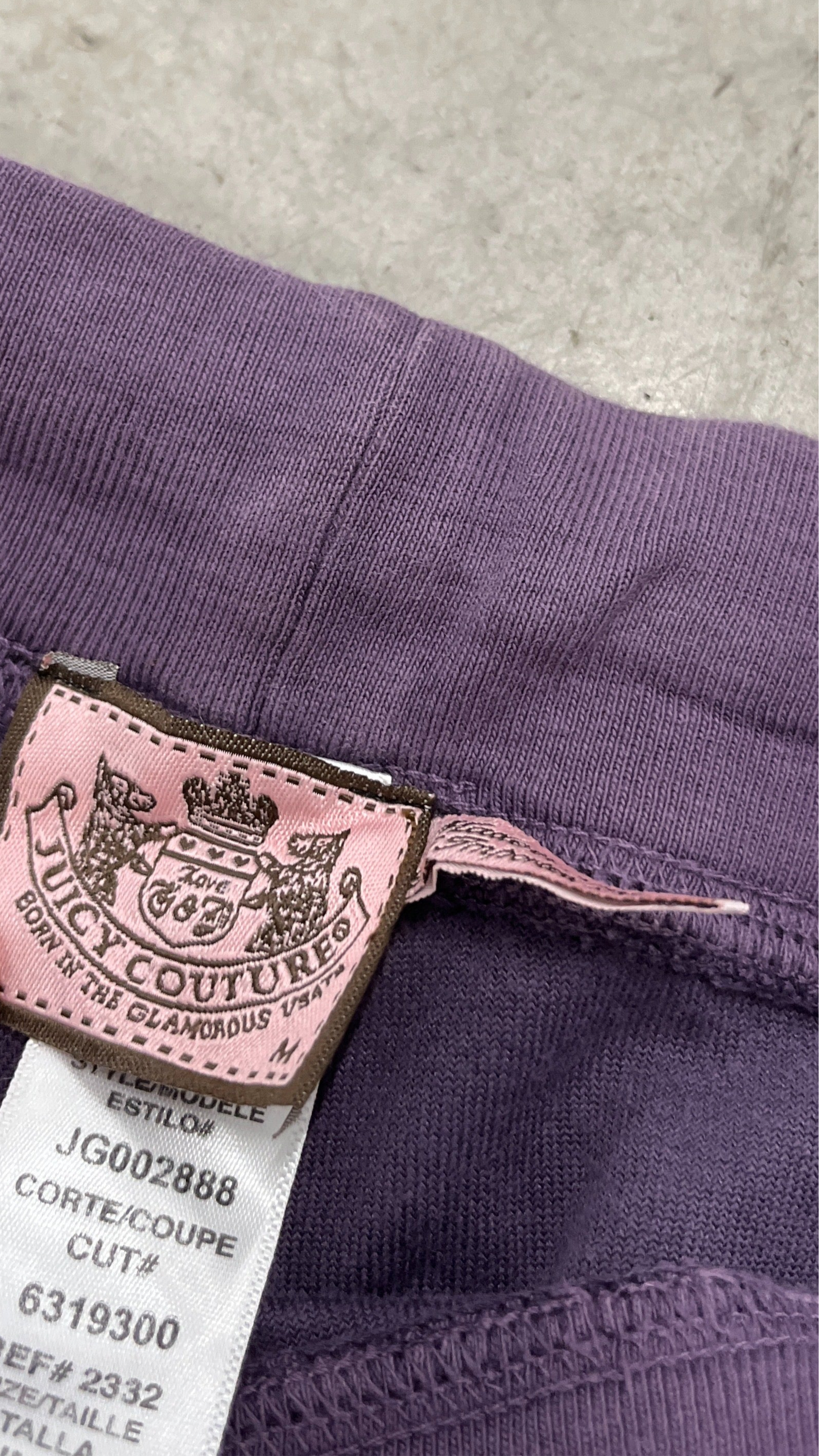Purple VINTAGE Velour Juicy Couture Flared Back SNAP POCKET + DESIGN Pants SIZE M