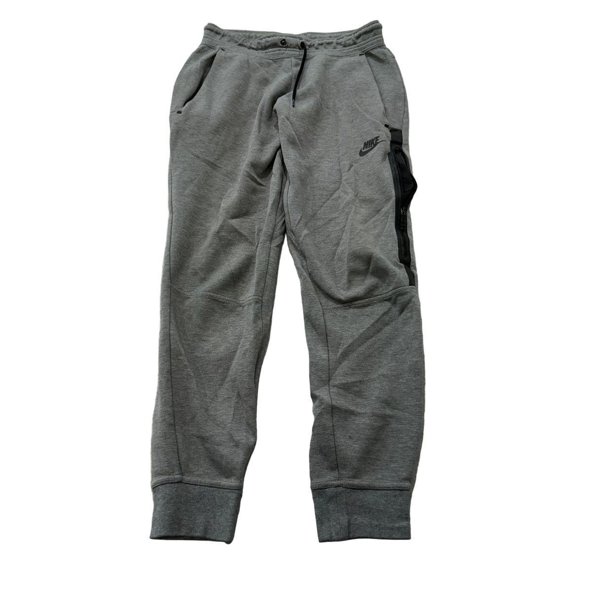 Nike Tech Fleece Jogger Pants Men's Heather Gray Zip Pocket Tapered Cuffed Size L photo 1