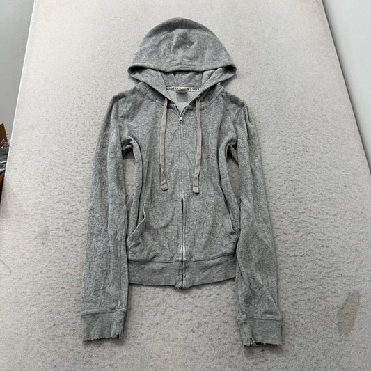 Victoria's Secret PINK Heather Gray Velour Hoodie, size S – photo 2 of 6