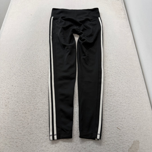 Adidas Climalite Women's Black Leggings Three Stripe Activewear Logo Size - M