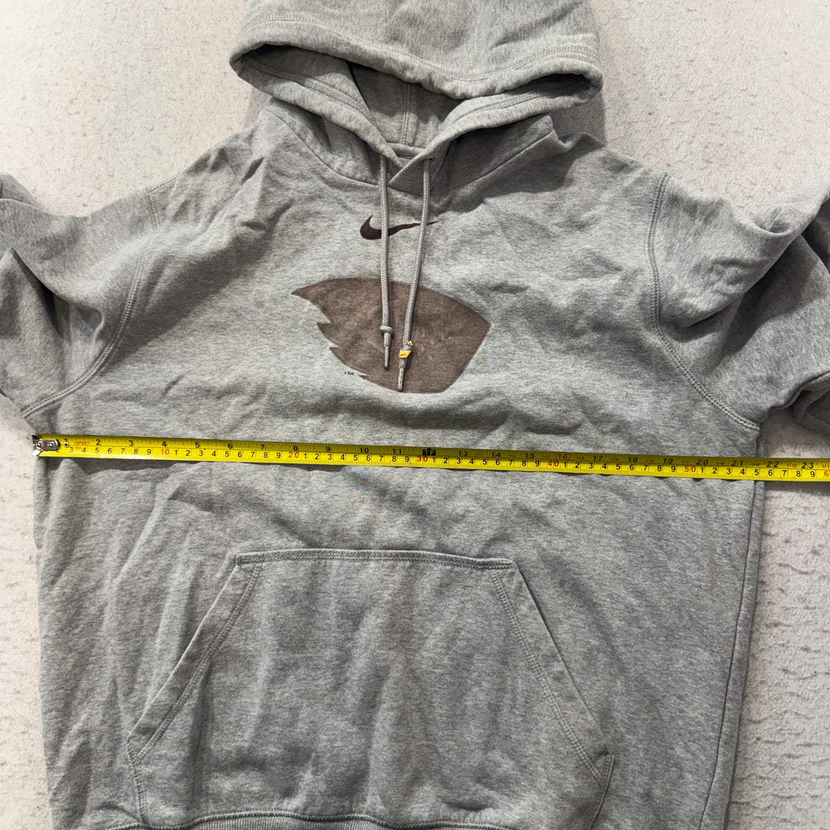Nike Pullover Hoodie Women's Heather Gray Swoosh Kangaroo Pocket Size M photo 4