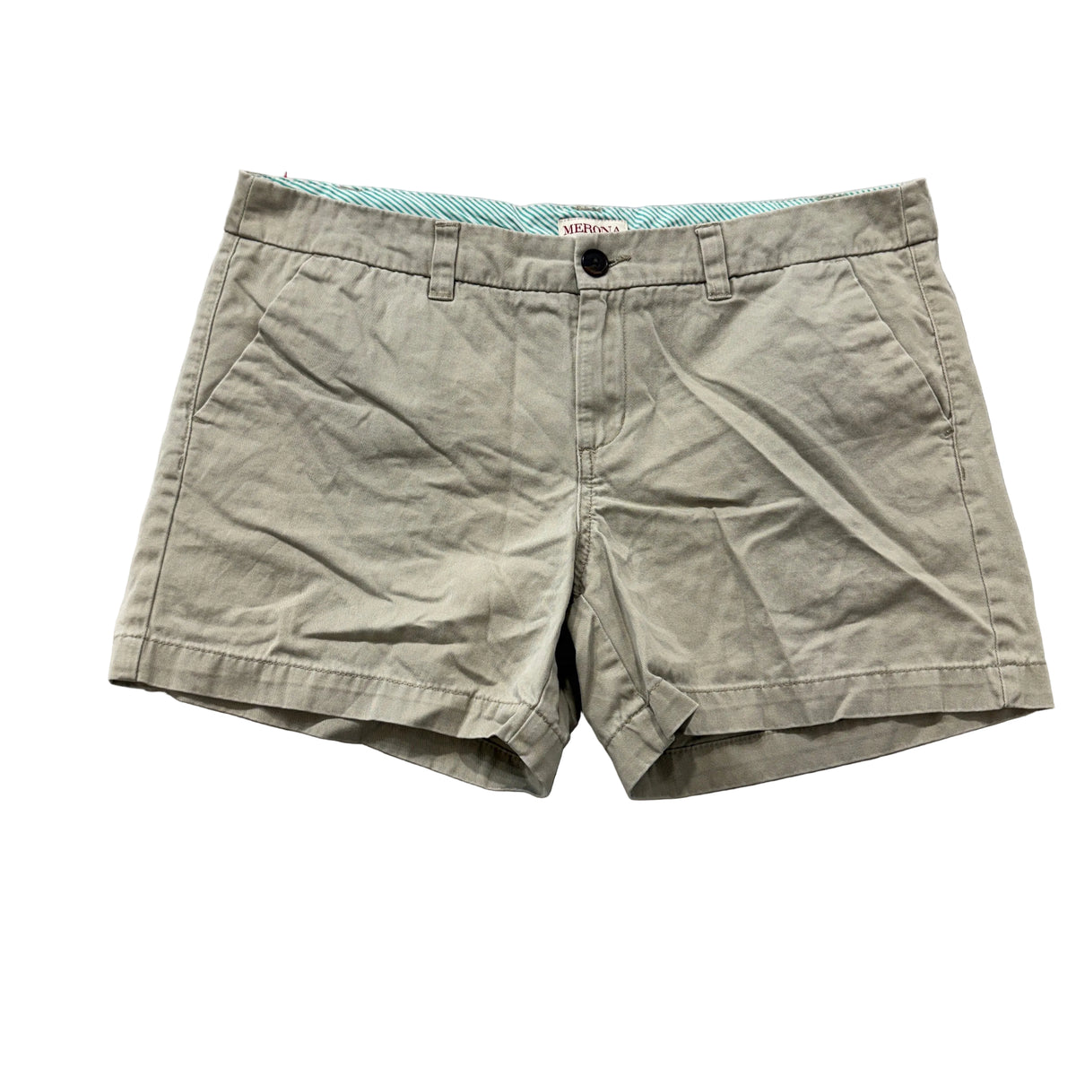 Merona Womens Khaki Chino Shorts Size 10 photo 1