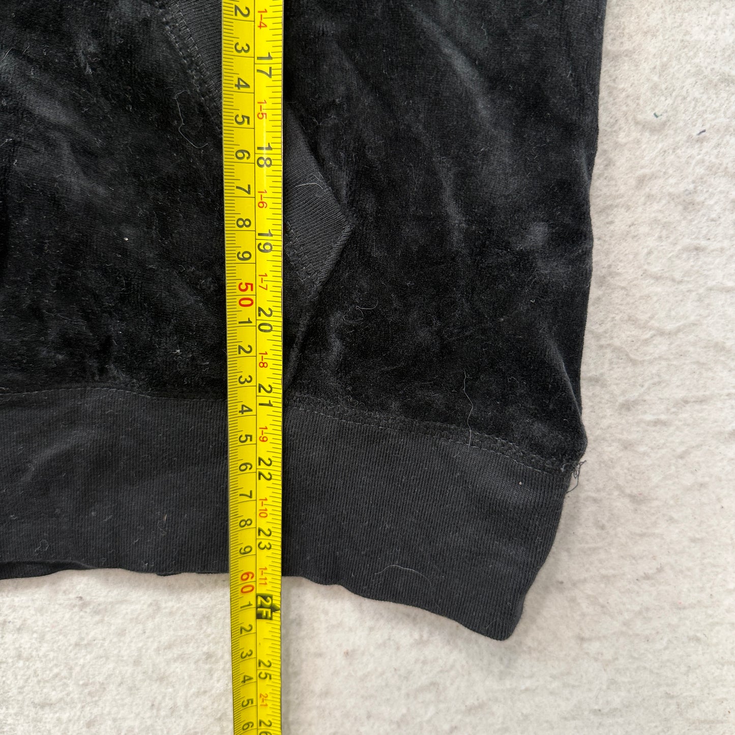 Lauren Active by Ralph Lauren Women's Black Velour Pullover Hoodie V-Neck Size M