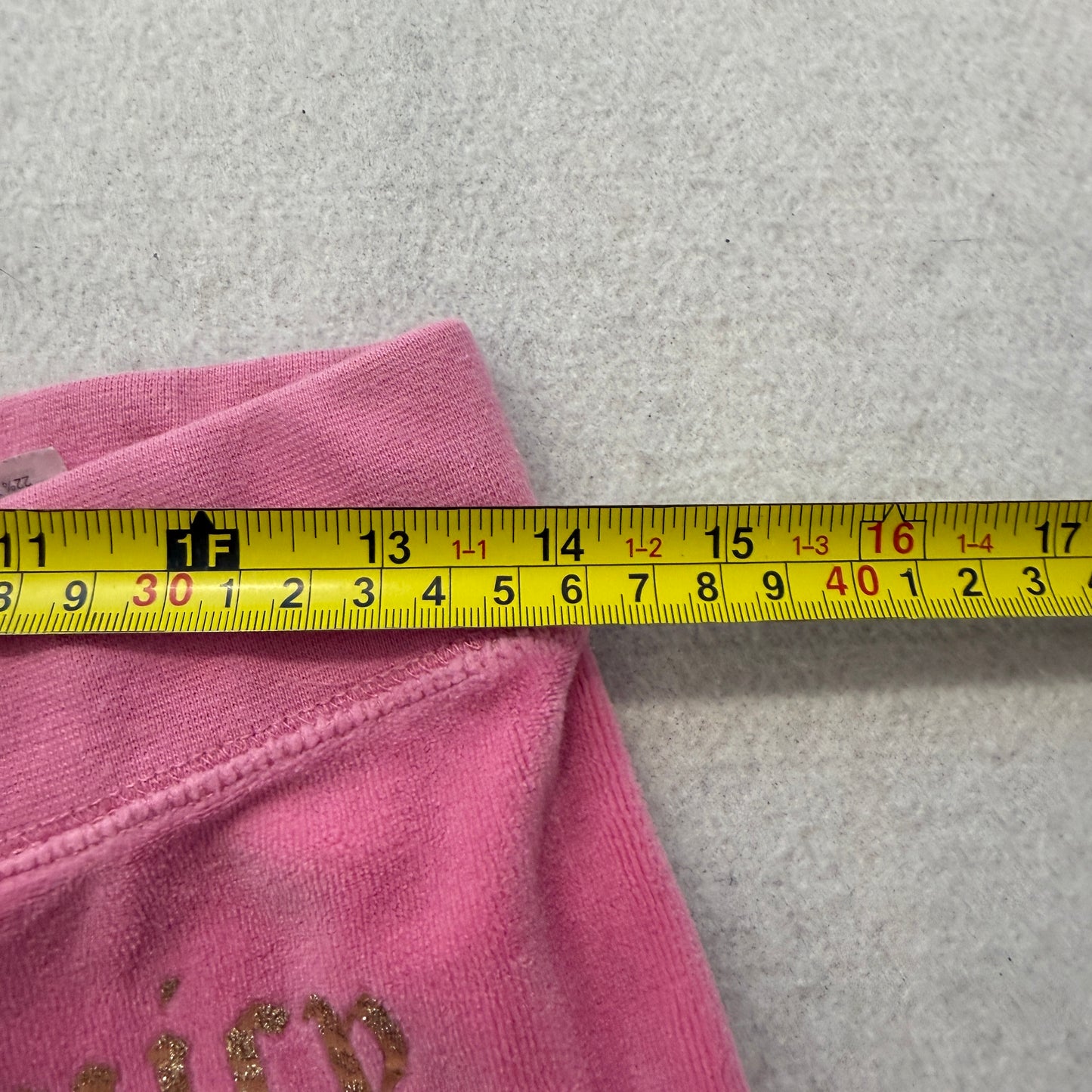 Juicy Couture Women's Rose Pink Velour Flared Track Pants Drawstring Logo Size S