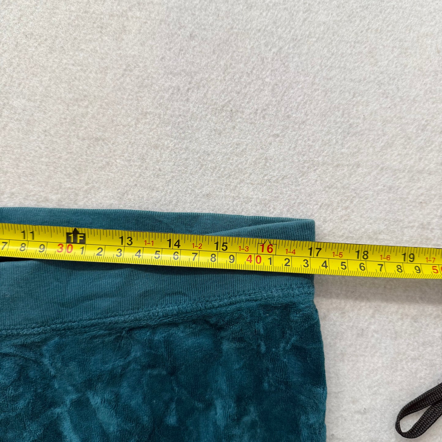 Vintage Juicy Couture Women's Dark Teal Velour Flared Track Pant Low Rise Size L