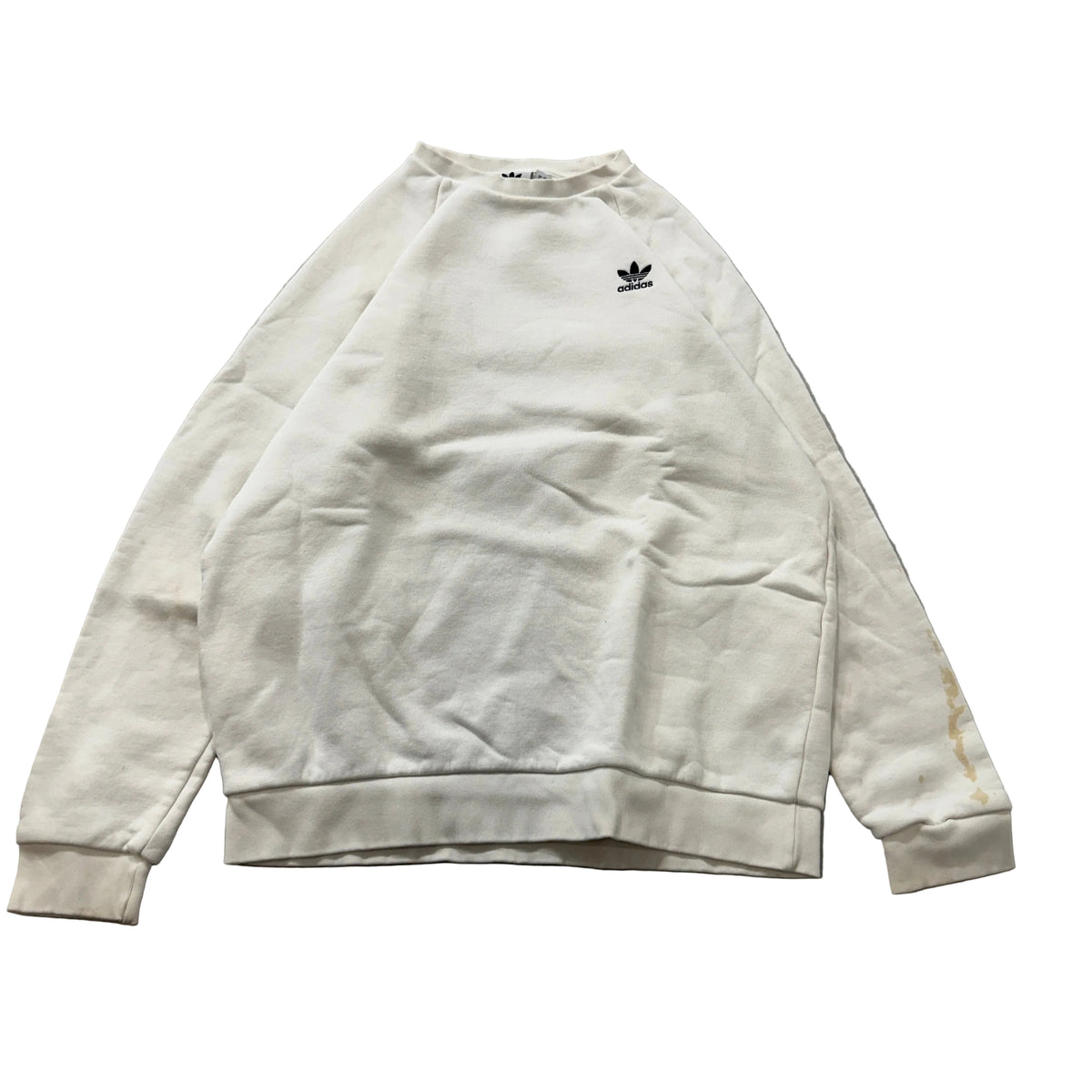 Adidas Originals Men's White Fleece Crewneck Sweatshirt Pullover Classic Size M
