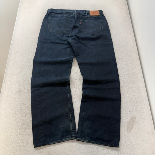 Levis 501 Button Fly Dark Wash Jeans Size 38x32 photo 2