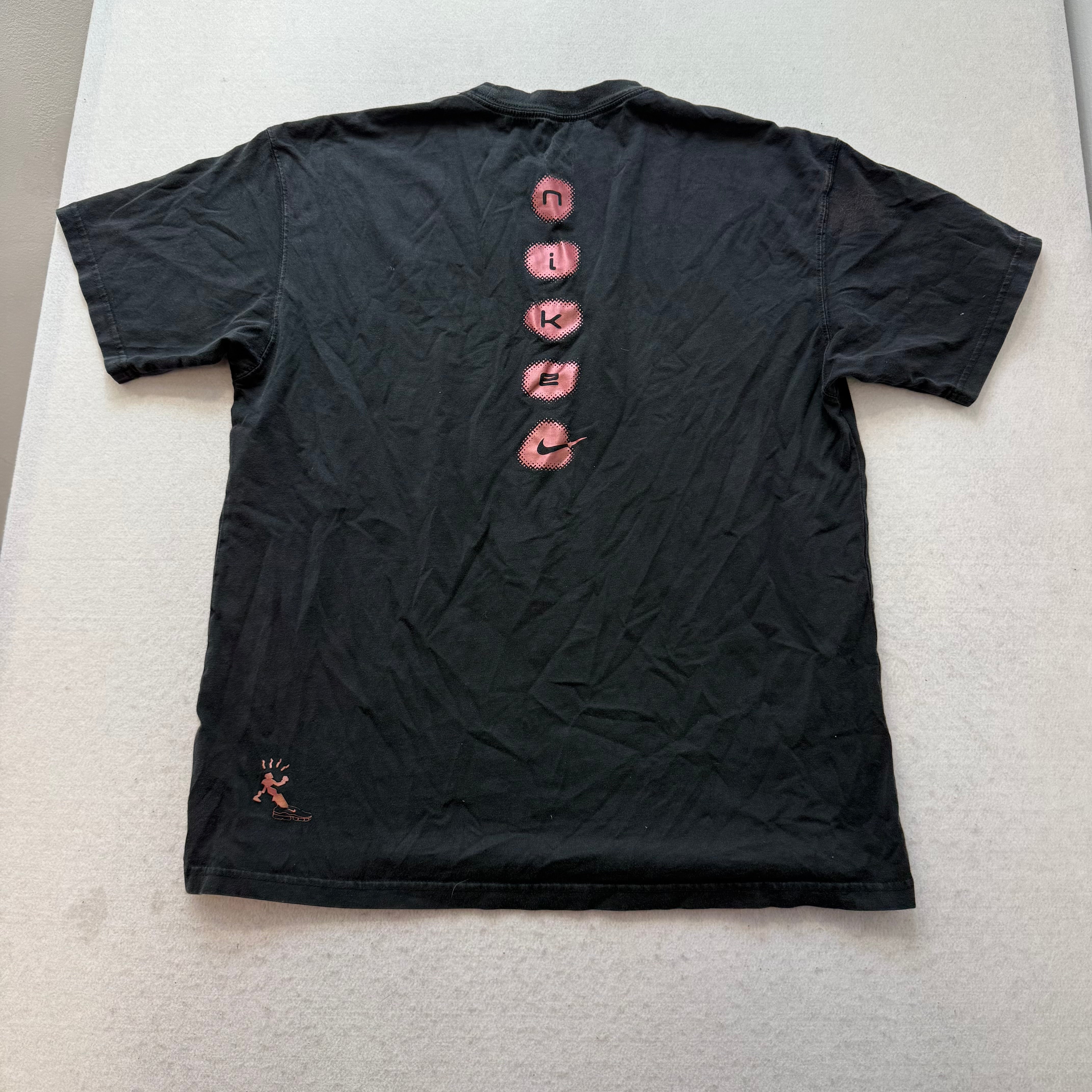 Nike Men's Black Cotton Loose Fit T-Shirt Short Sleeves Crewneck Logo Tee Size L