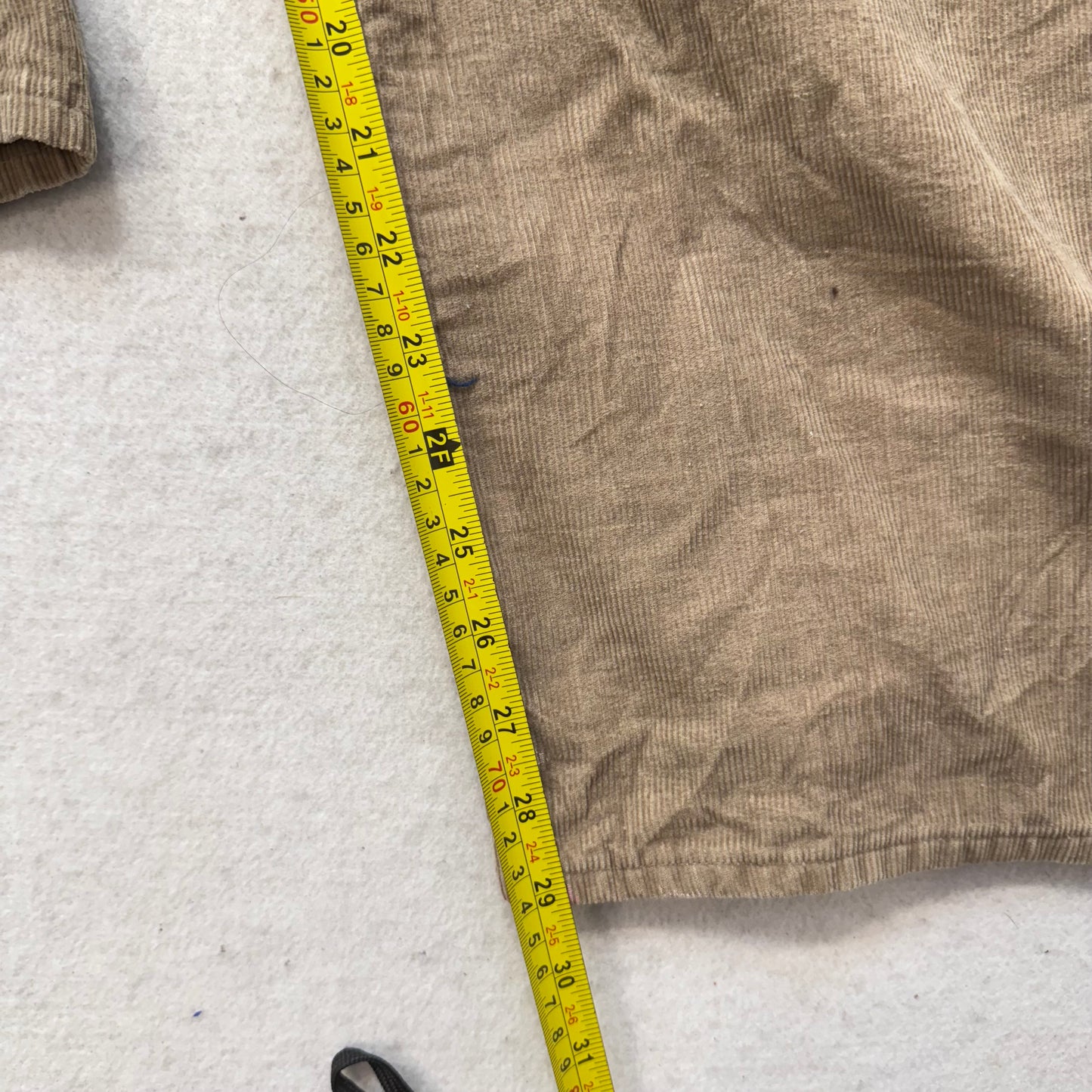 Vintage 1970s Men’s Plain Pockets Tan Corduroy Bootcut Pants Zip-Fly Size 36