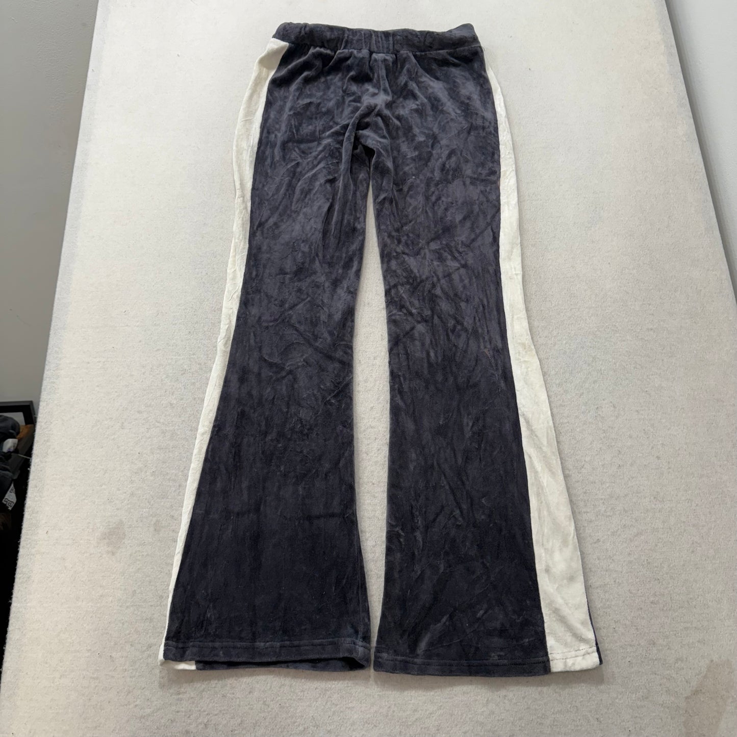 2003 Vintage Juicy Couture Ultra Women's Black Velour Flared Track Pants Size M