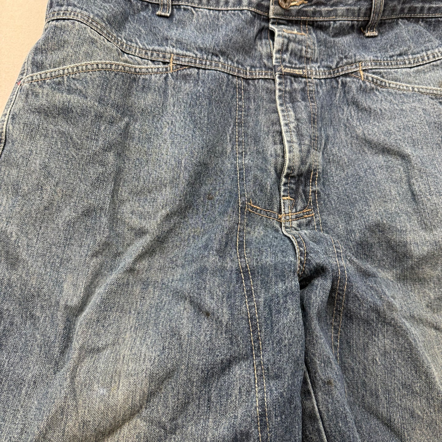 Marithe Francois Girbaud Men's Medium Blue Denim Baggy Carpenter Jeans Size 38M