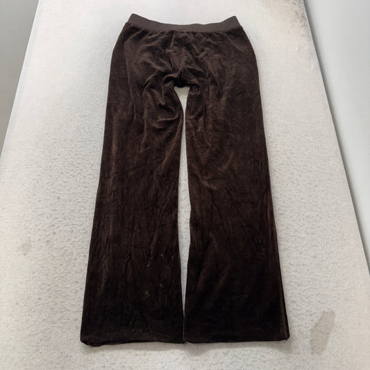 Juicy Couture Women's Dark Brown Velour Flared Track Pants Loungewear Size S