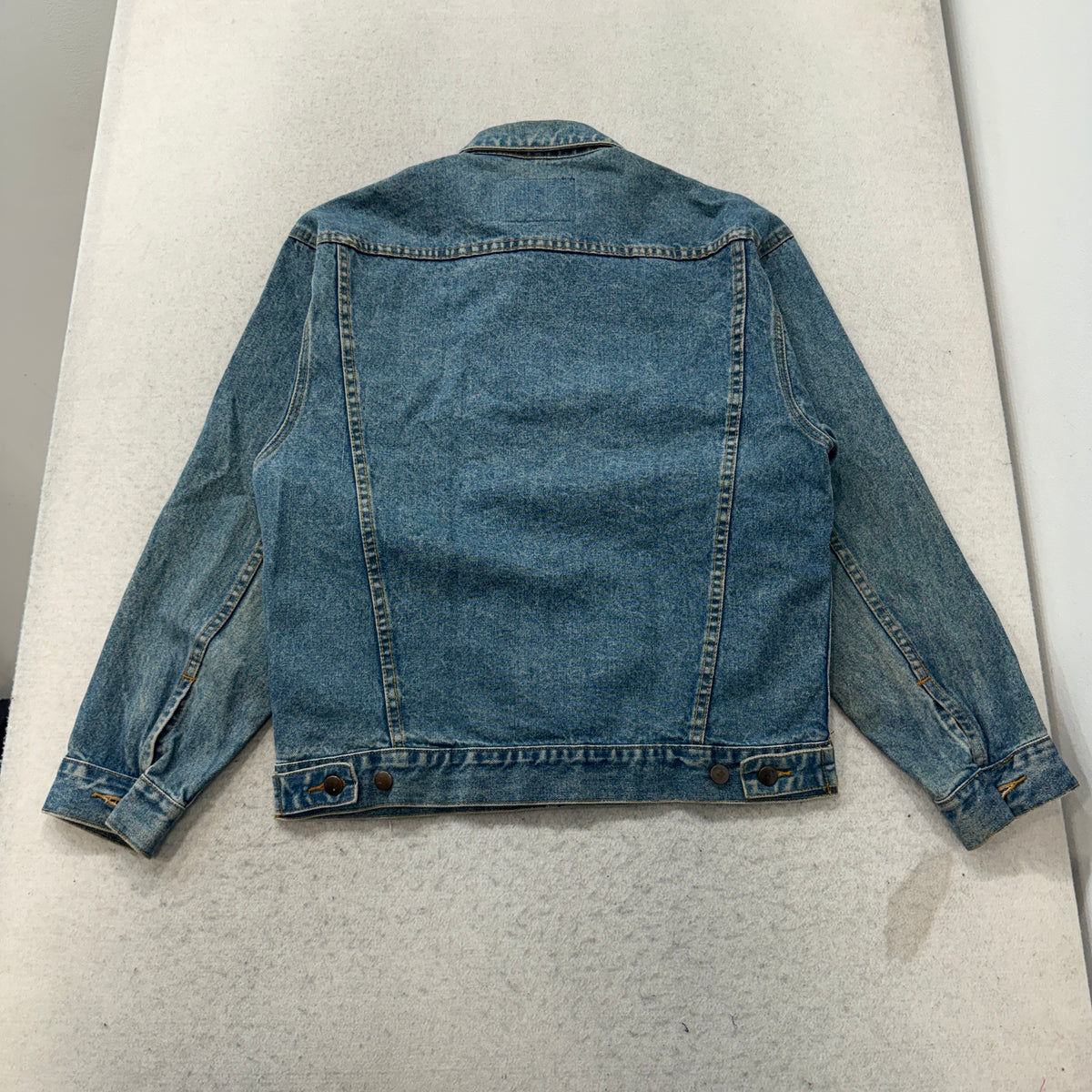 Baleman Jeans Vintage KRCL Embroidered Denim Trucker Jacket Size S photo 2