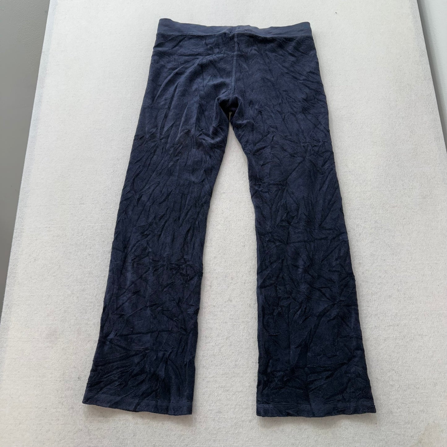 Juicy Couture Women's Navy Blue Velour Flared Track Pant Loungewear Y2K Size 14