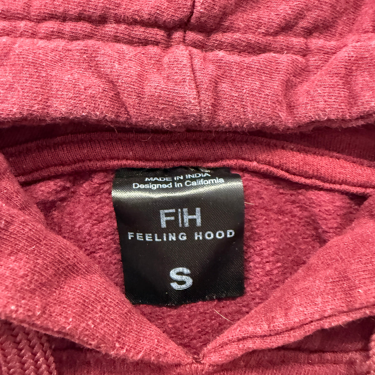 Feeling Hood Seattle Washington Maroon Pullover Hoodie Size S photo 3