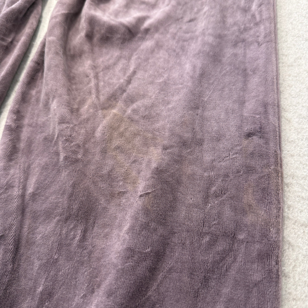 Vintage Juicy Couture Women's Dusty Purple Velour Flared Track Pants Logo Size S