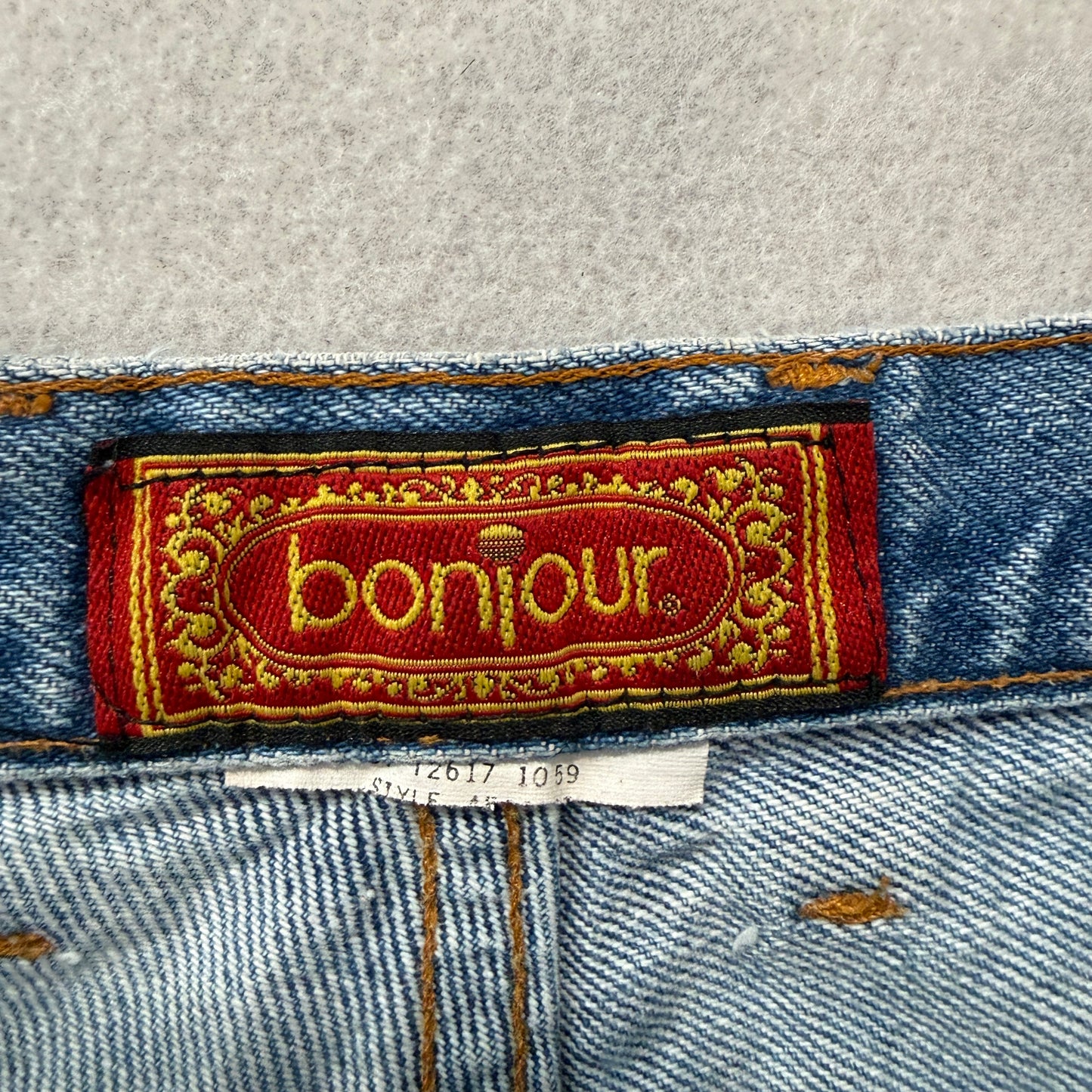Vintage Bonjour Women's Blue Denim Jeans Relaxed Fit Pockets Classic Size W27