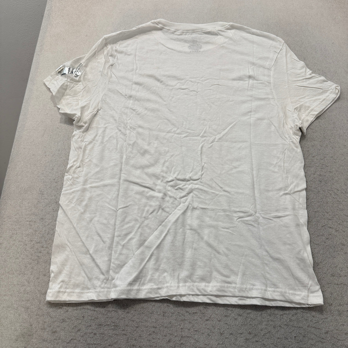 True Religion Silver Foil Logo Crew Neck T-Shirt White Size L photo 2