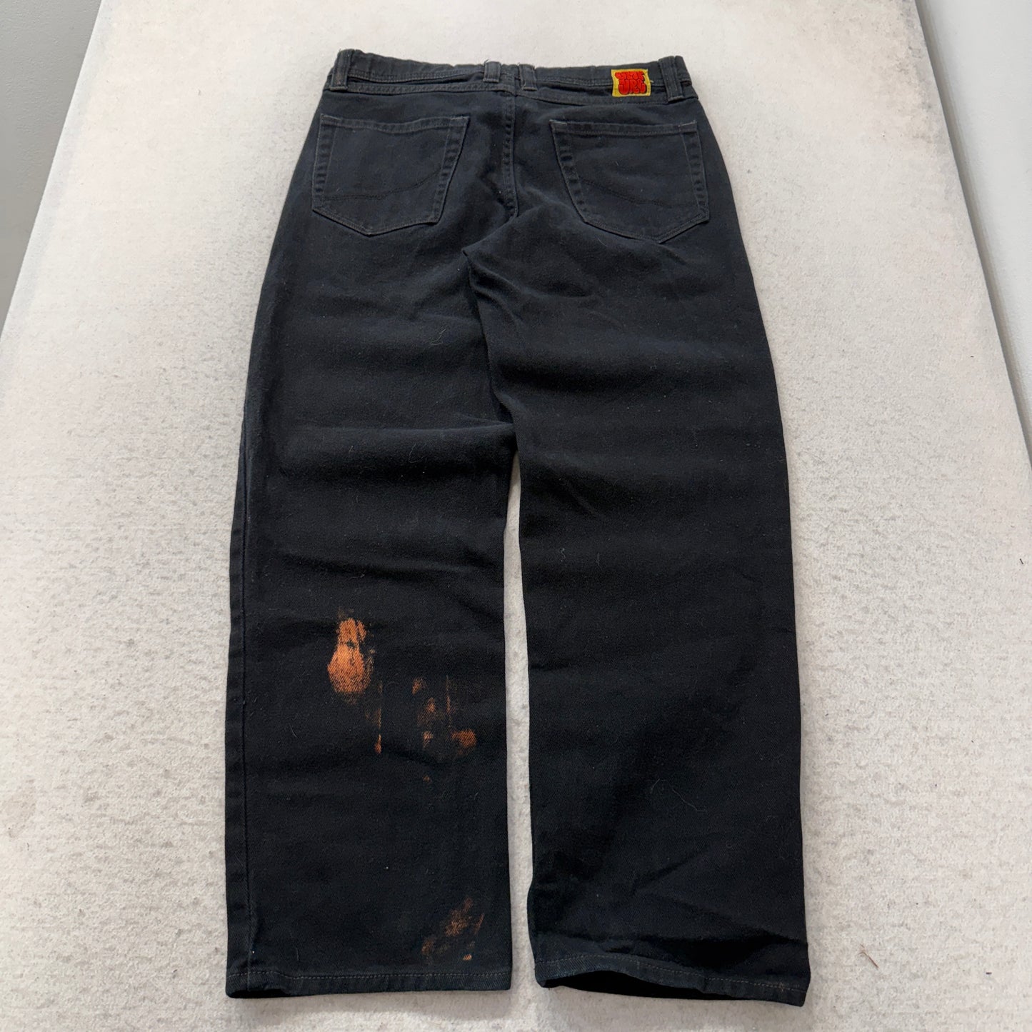 Empyre Men's Black Denim Jeans Loose Fit Zip-Fly Pockets Classic Logo Size 27