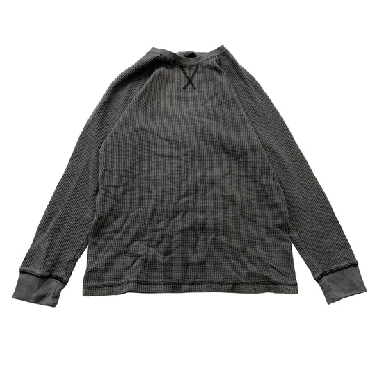 Wonder Nation Boy's Gray Long Sleeve Thermal T-Shirt Waffle Knit Casual Size L