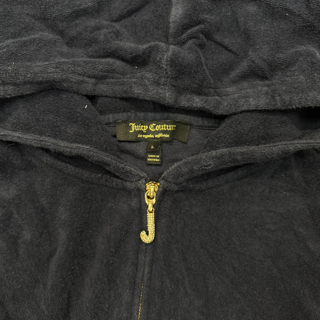 Navy Blue Juicy Couture Hoodie w/ Bling Zipper SIZE L
