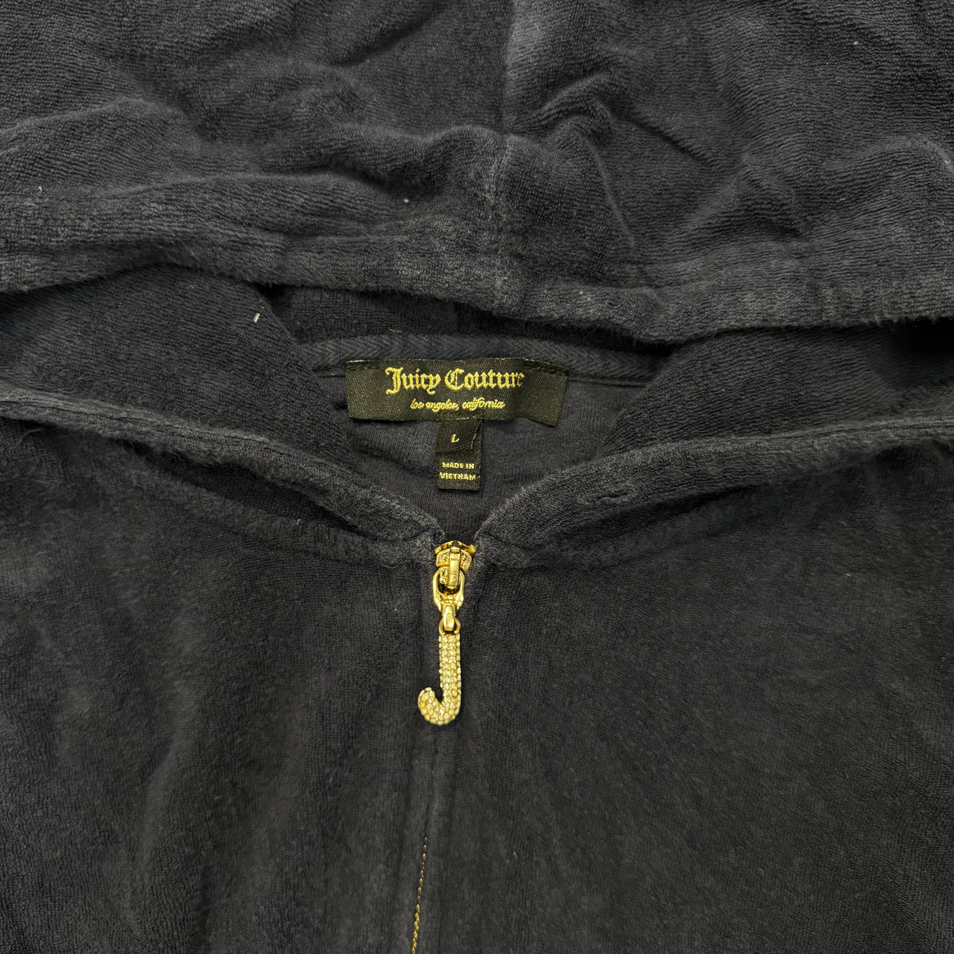 Navy Blue Juicy Couture Hoodie w/ Bling Zipper SIZE L