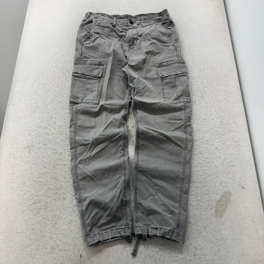 American Eagle Cargo Pants Men's Gray Utility Pockets Jogger Cuff Size 30x32 photo 1
