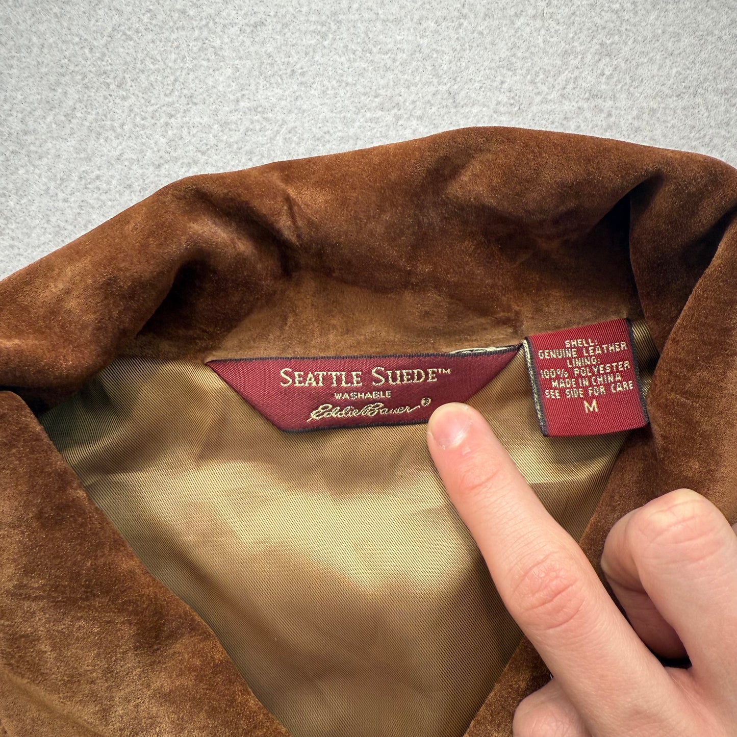 Eddie Bauer Women's Brown Seattle Suede Button Up Vest Slant Pockets Y2K Size M