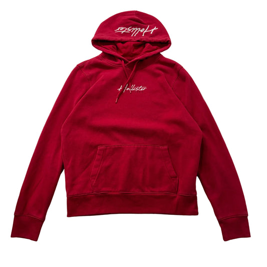 Hollister Must-Have Collection Men Red Pullover Hoodie Pockets Drawstring Size M
