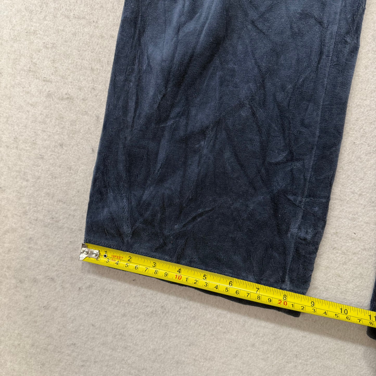 Vintage Juicy Couture Women's Navy Blue Velour Flared Track Pant Low Rise Size S