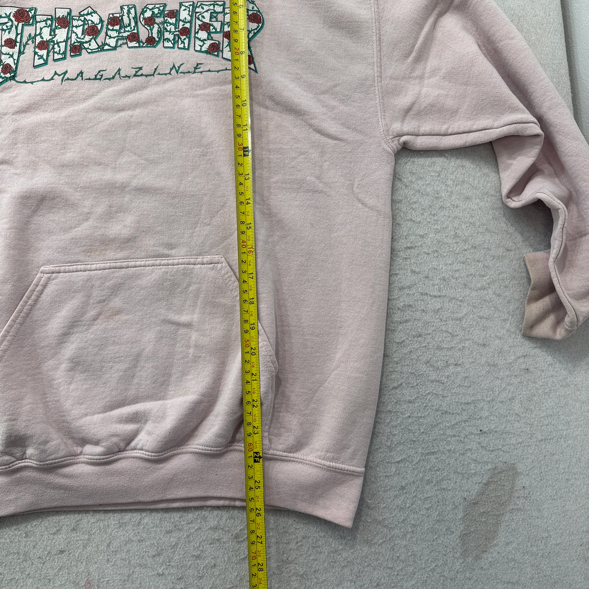 Thrasher Pink Rose Magazine Logo Pullover Hoodie Size M photo 5