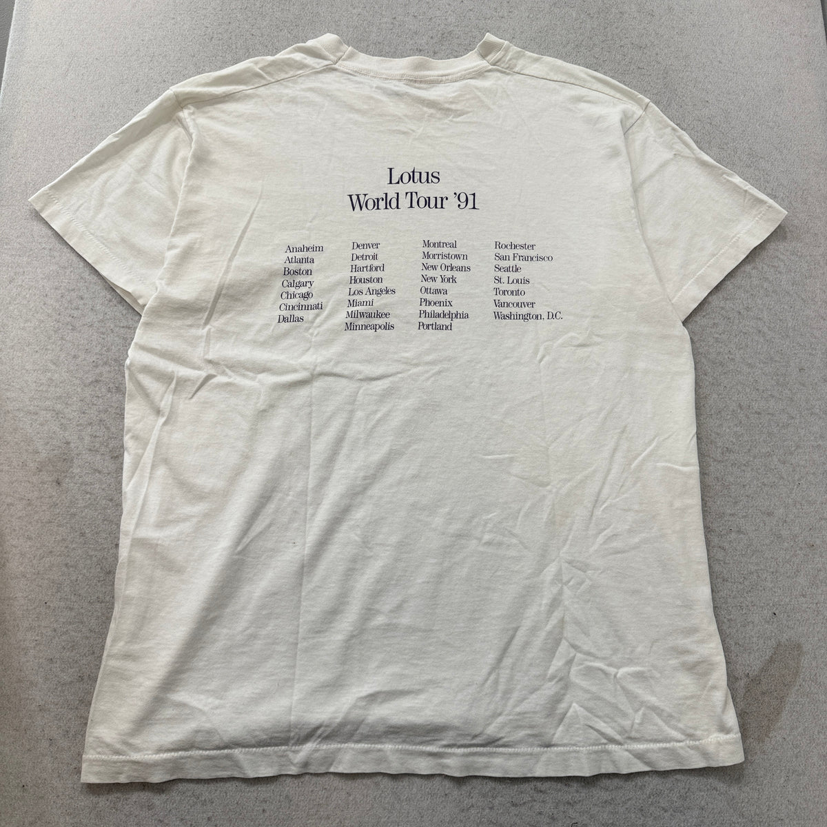 1991 Lotus Premiere Windows World Tour tee back
