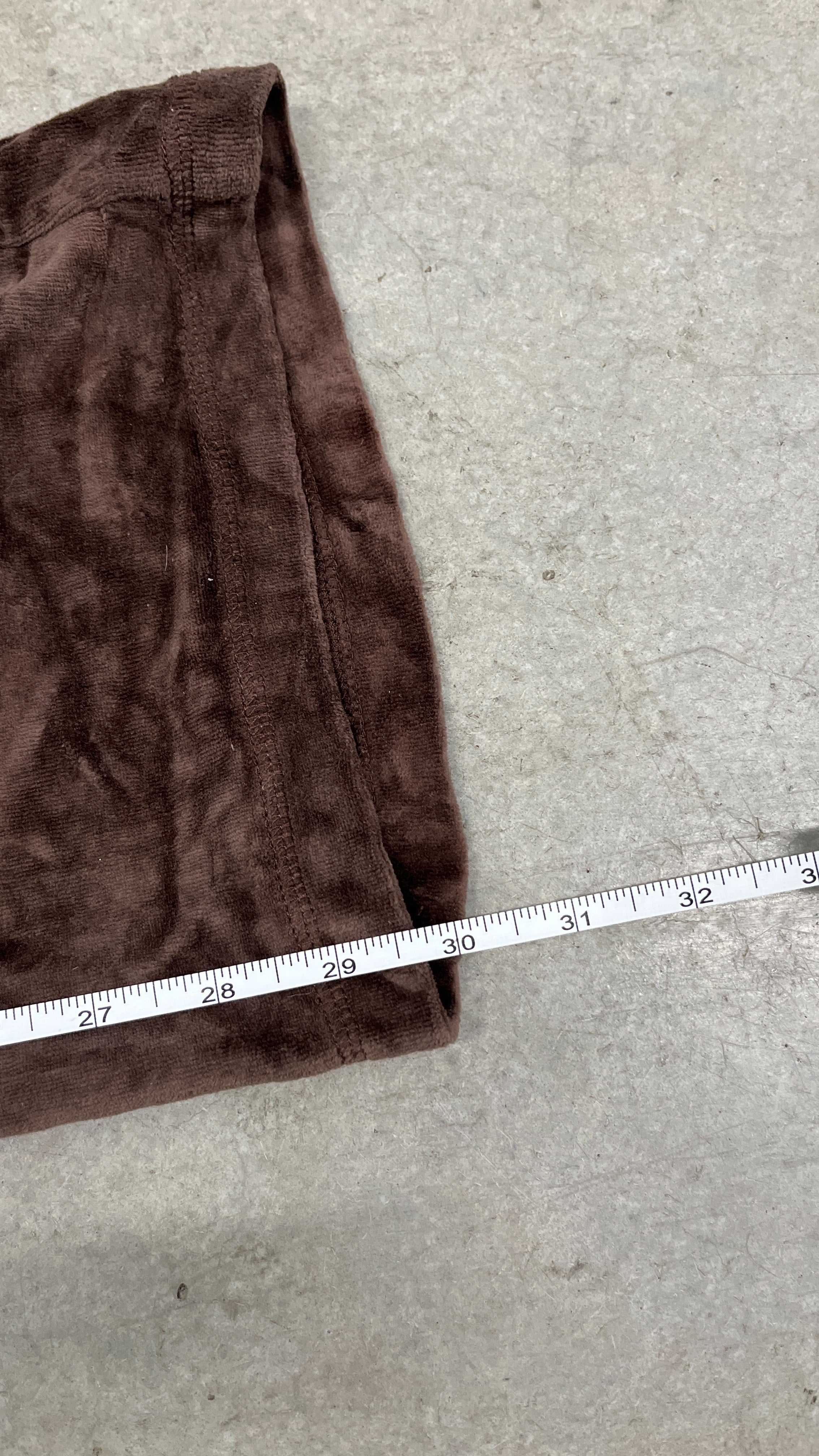 Vintage Brown Juicy Couture Velour Back Snap Pocket Wide Leg Pants Size M