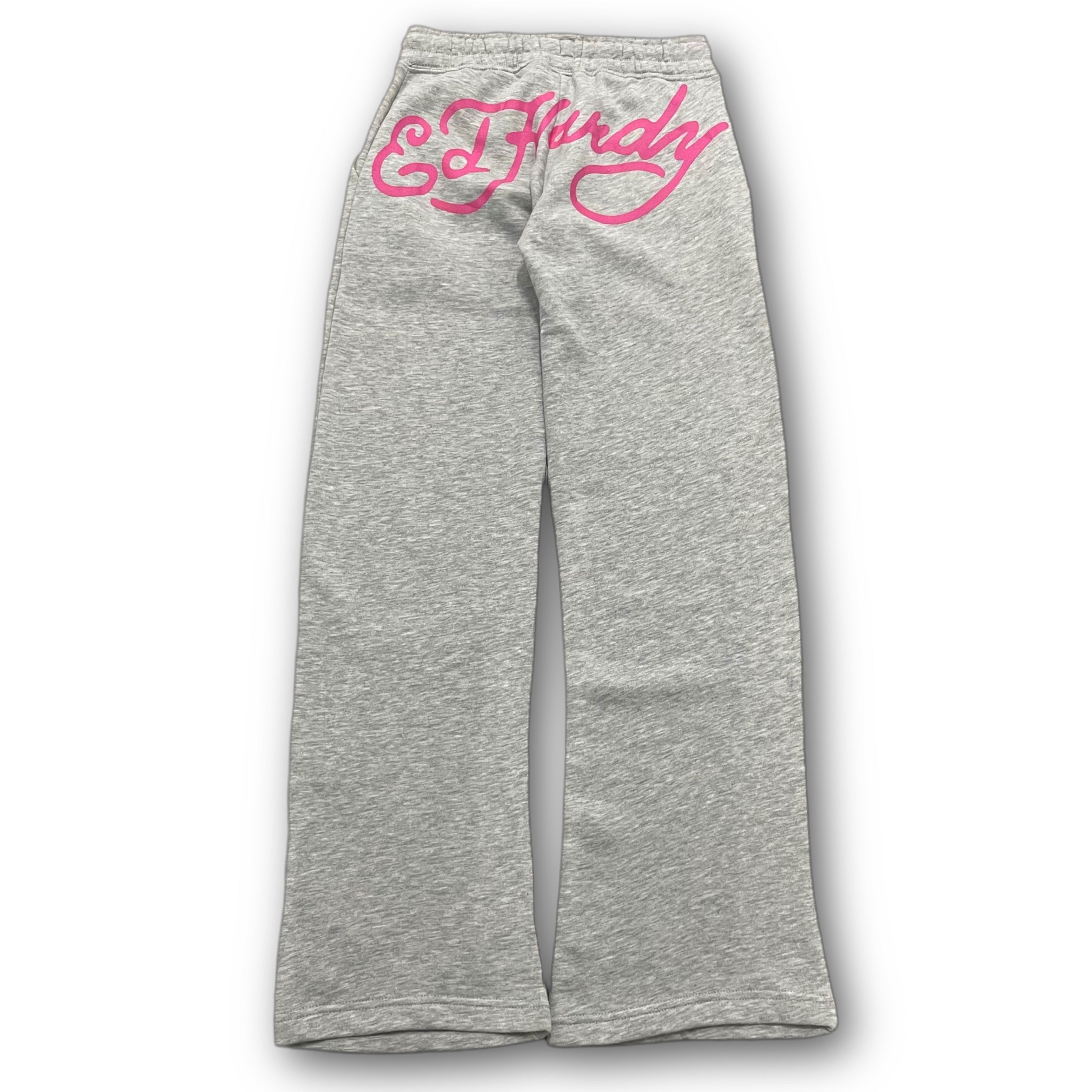 ED HARDY “Panther Rose” GREY FLARED PANTS
