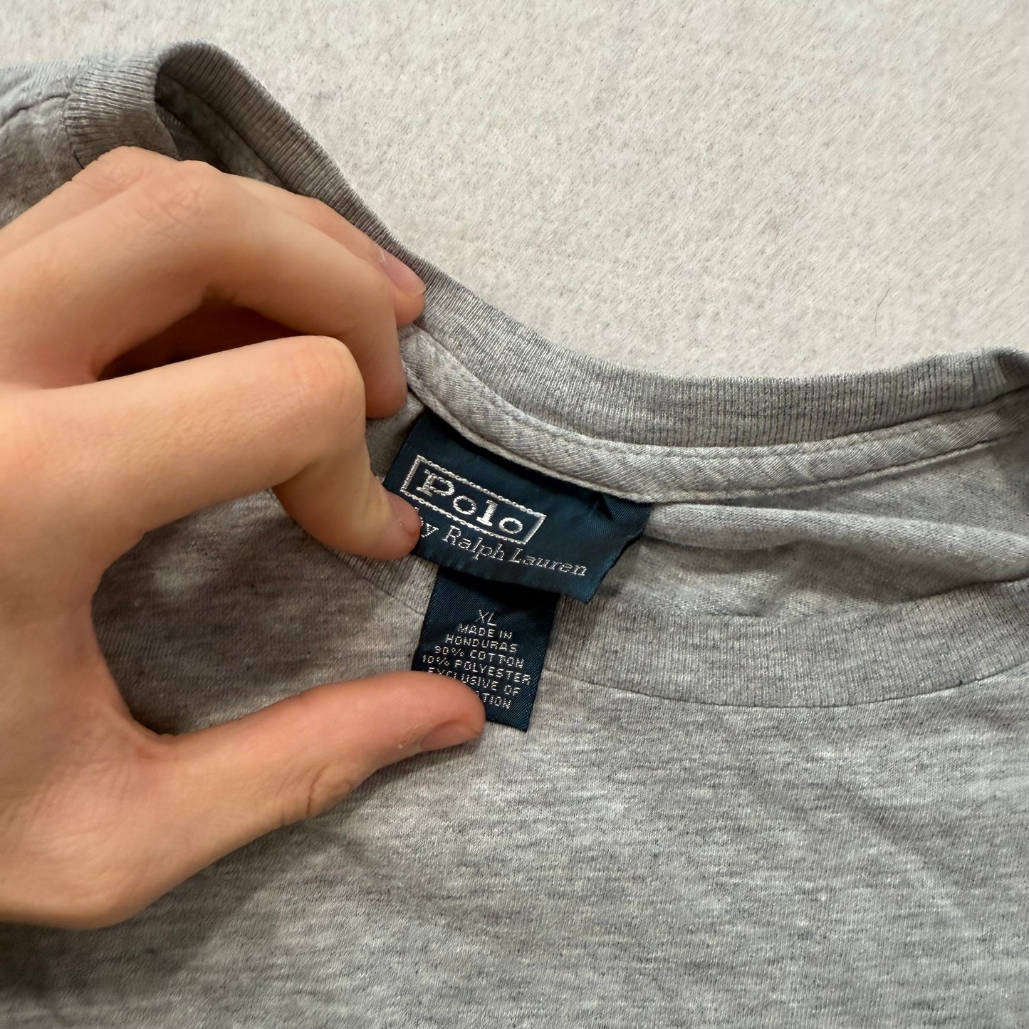 Polo Ralph Lauren Gray Long Sleeve Crewneck Tee Embroidered Logo XL