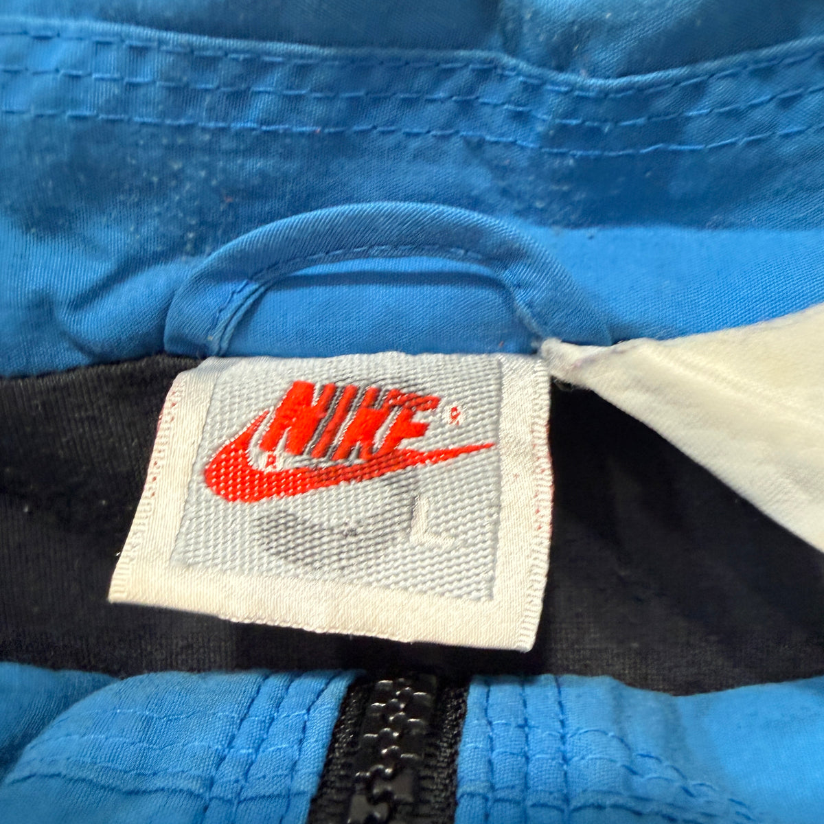 Nike Vintage Black Blue Full Zip Windbreaker Jacket Size L photo 3