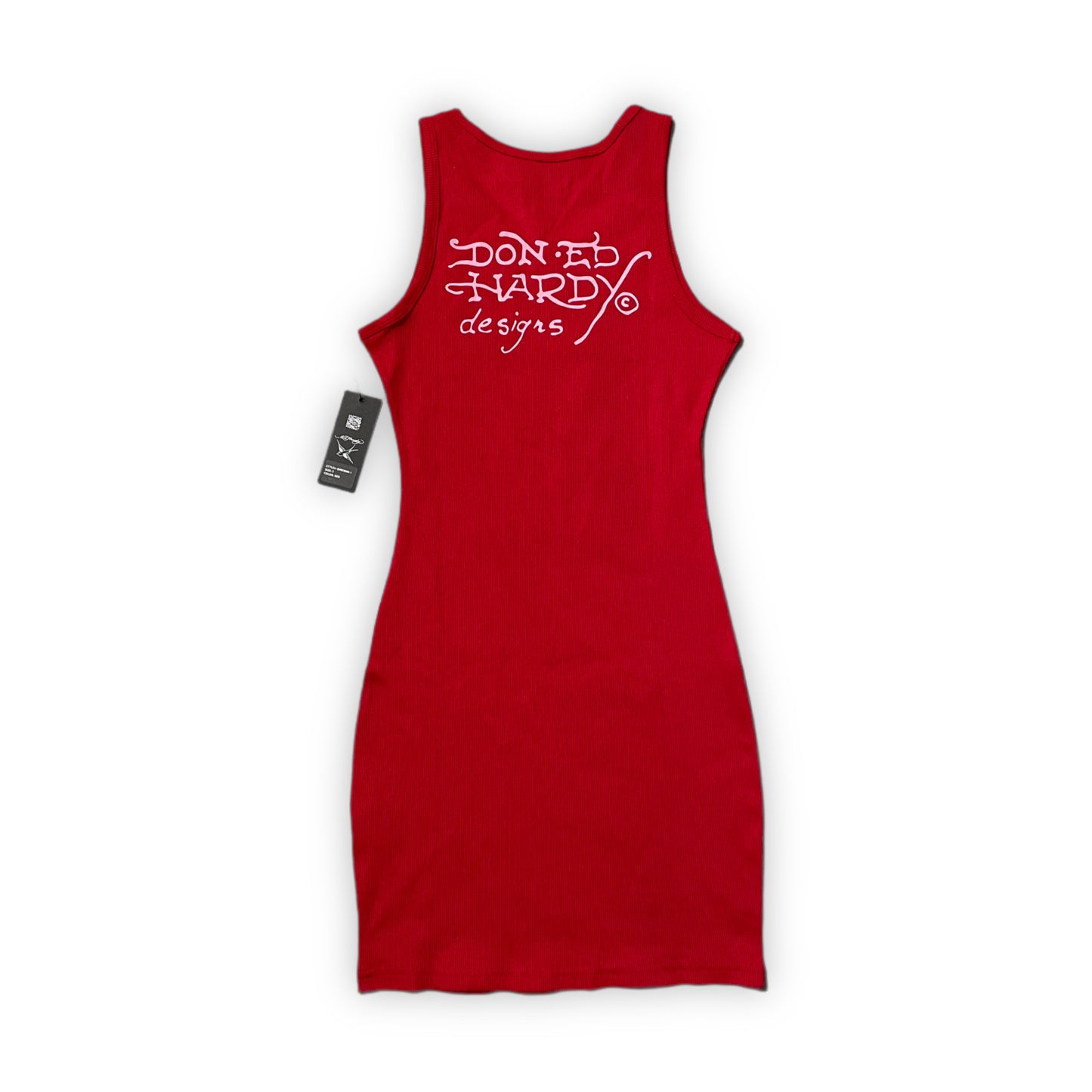 Ed Hardy “Cobra” Red Rib Tank Dress - Clean Curriculums 
