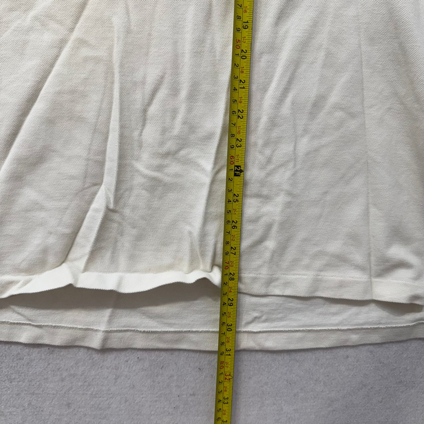 Polo Ralph Lauren Mens Ivory Cotton Classic Fit Polo Shirt Short Sleeve Size 2XL