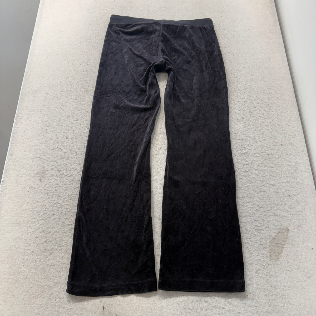 Juicy Couture Women's Black Velour Flare Leg Track Pants Loungewear Y2K Size M