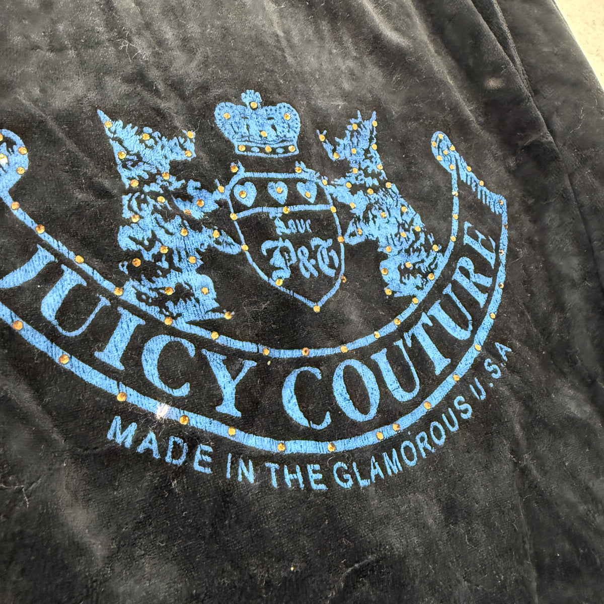 Vintage Juicy Couture Scottie Dogs Women's Black Velour Zip-Up Hoodie Y2K Size S