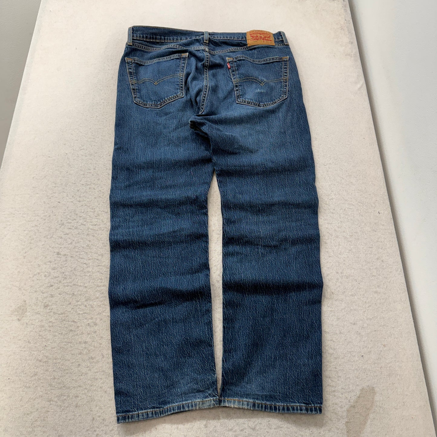 Levi's 505 Men's Blue Denim Jeans Straight Fit Zip-Fly Pockets Size W36xL30