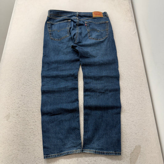 Levi's 505 Men's Blue Denim Jeans Straight Fit Zip-Fly Pockets Size W36xL30