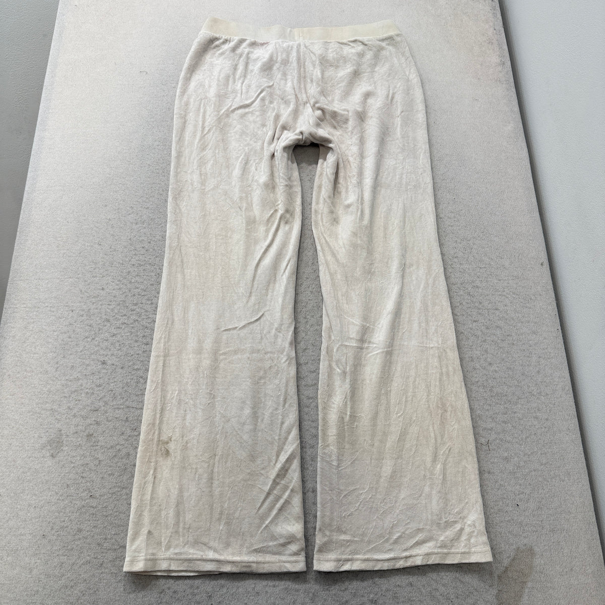 Juicy Couture Women's Grey Velour Flared Track Pants Drawstring Classic Size L