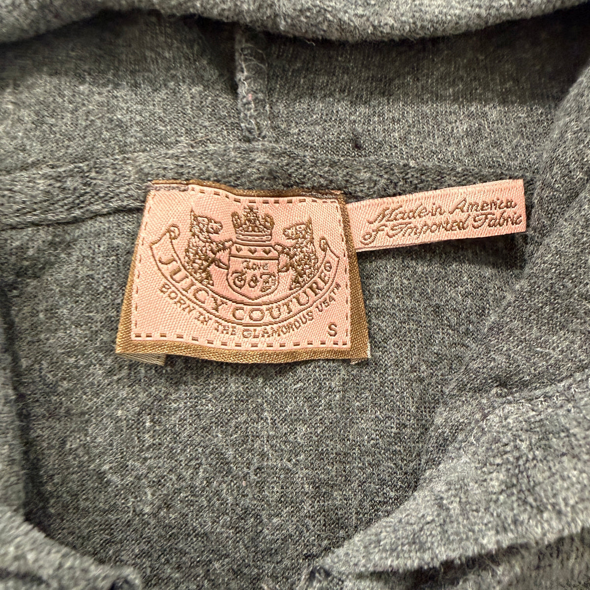 Juicy Couture charcoal hoodie brand tag size S